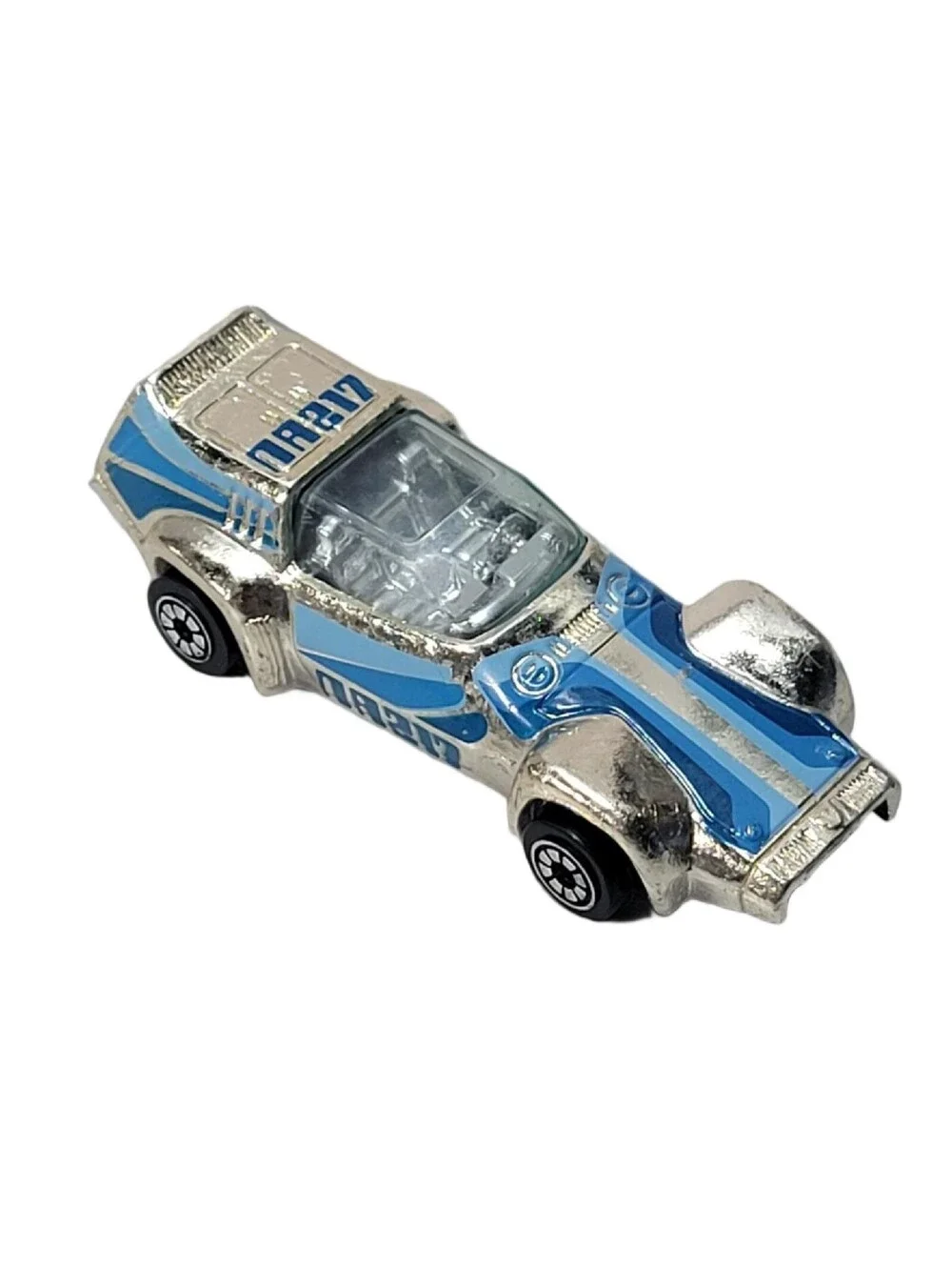 1980 Kenner CPG Prod Corp No.1027 Silver Blue NA 217 Die-cast Race Car OH plate